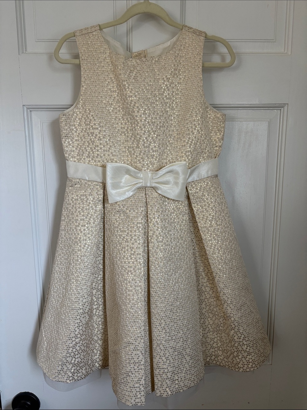 Gymboree Ivory Shimmery Bow-Front Formal Dress